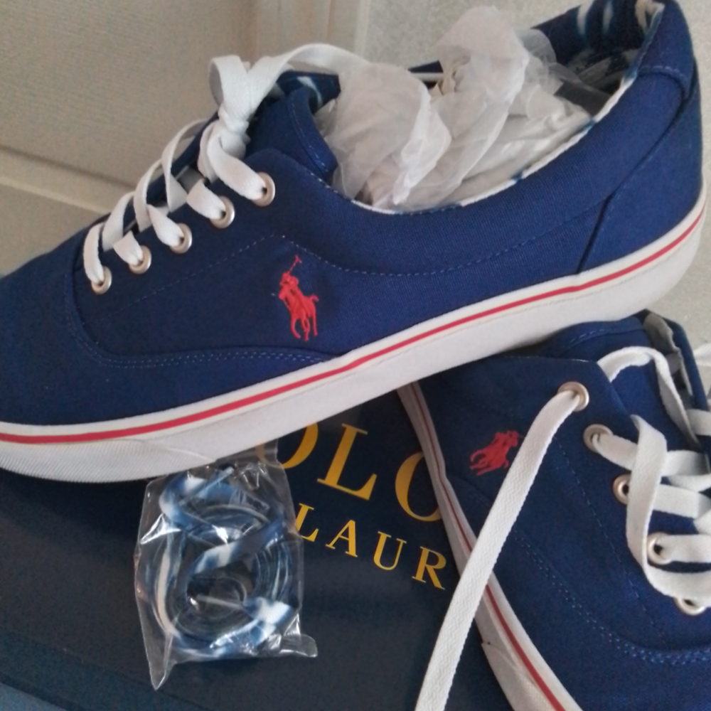 Polo by Ralph Lauren Men's Blue Sneakers - Picture 4 of 5